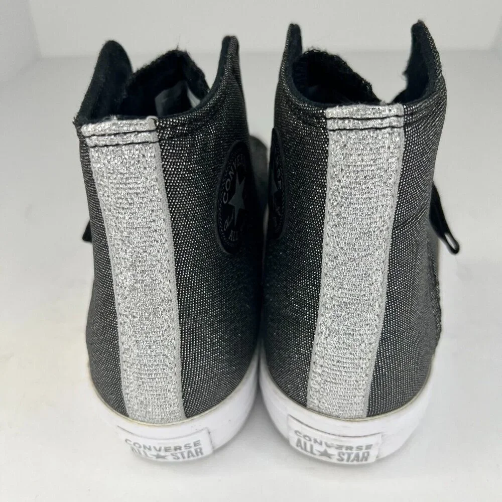 Converse Junior 661850F Gray Chuck Taylor All Star Lace Up Zip Size 6 Sneakers